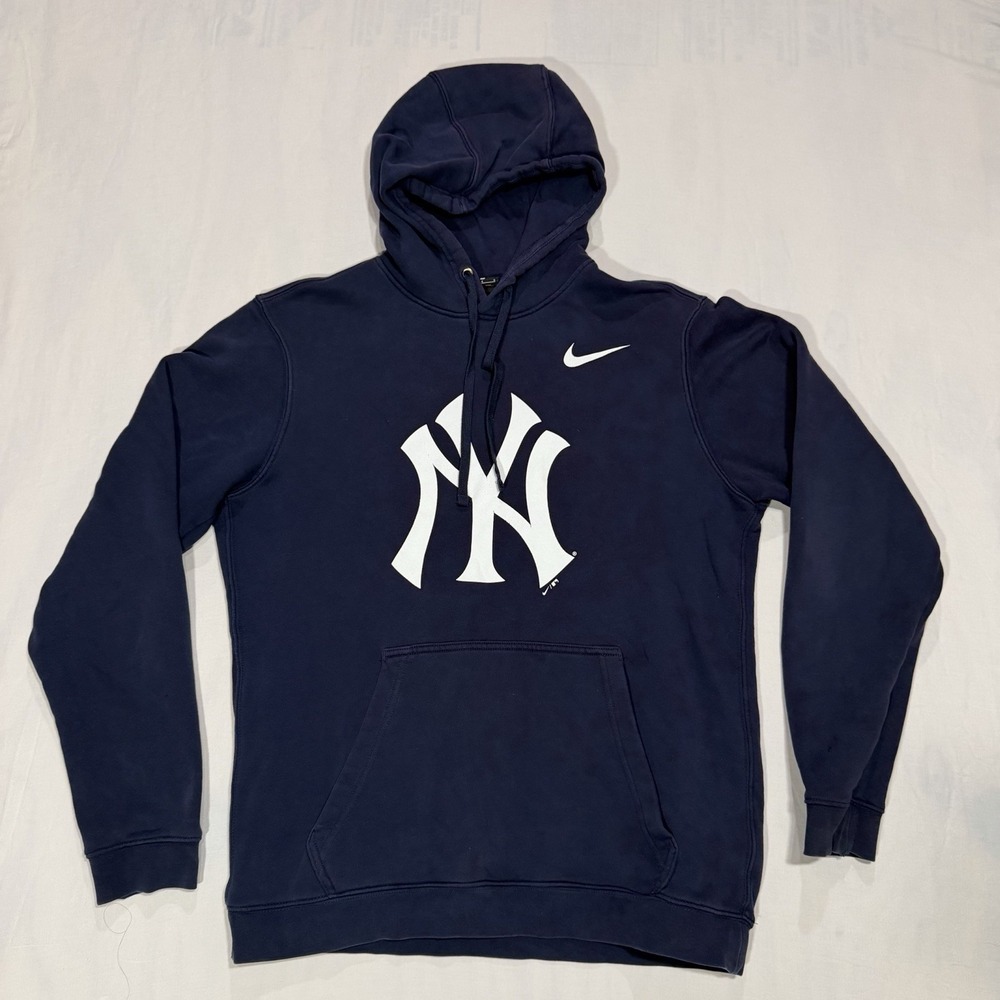 Nike Hoodie Mens Navy Blue L New York Yankees MLB Graphic Pullover Sweatshirt